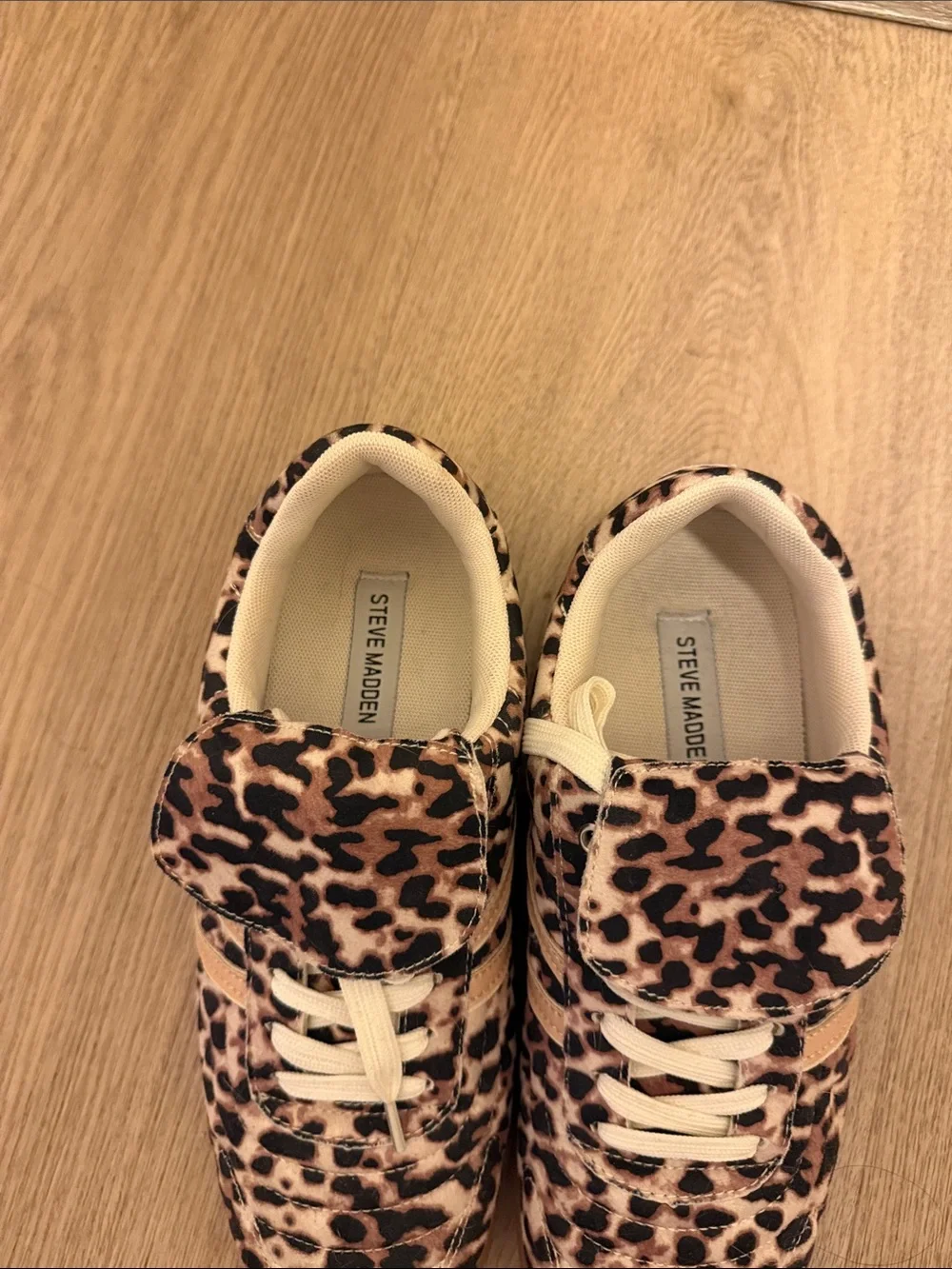 Steve Madden Kids Leopard Print Sneakers - Cream/Brown